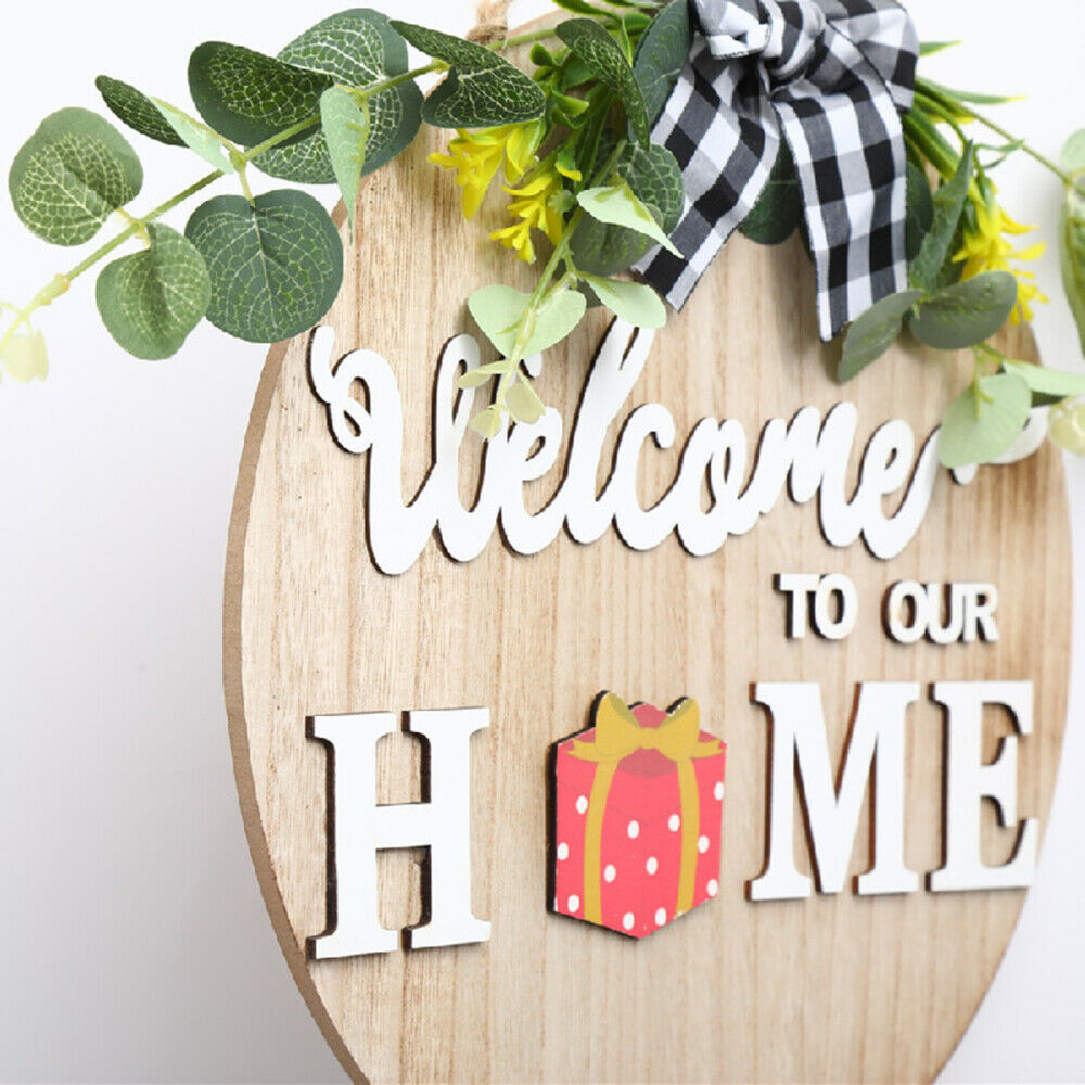 Interchangeable Seasonal Front Door Welcome Sign Wood Sign Hanging Farmhouse