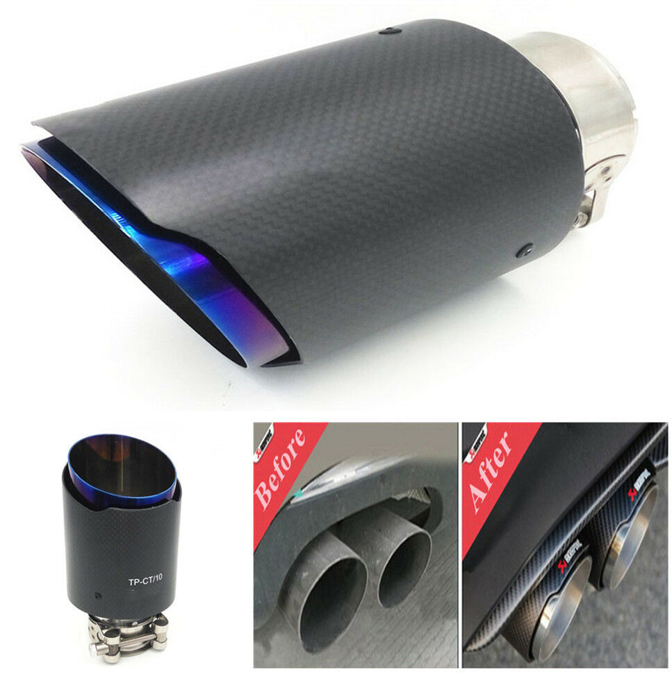 63mm-101mm Exhaust Tip Muffler Pipe Carbon Fiber 63mm-101mm Gloss Matte Random