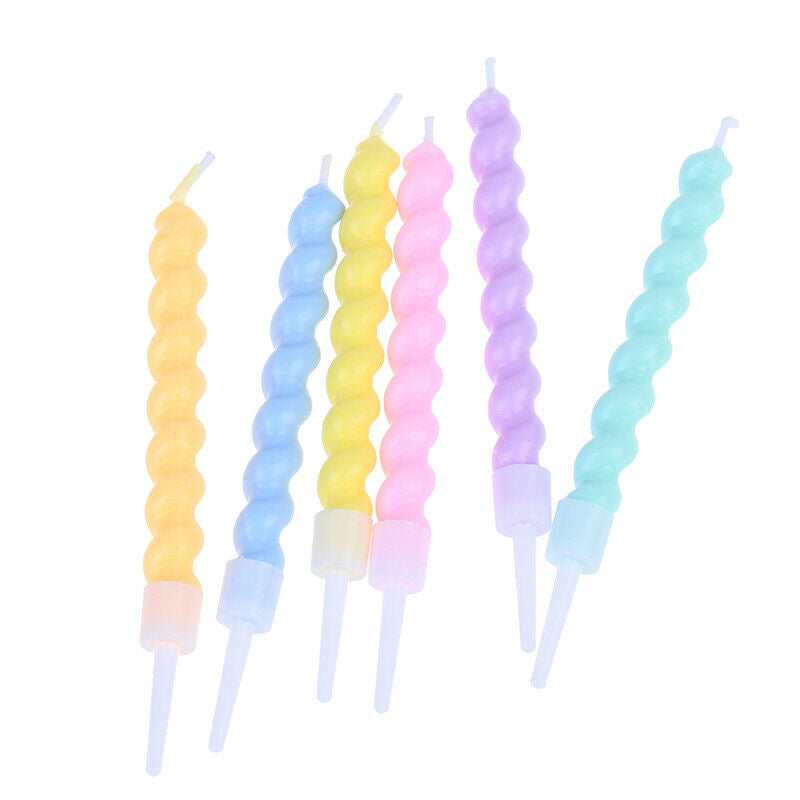 6pcs/set Creative Spiral Candle Cake Candle Baking Props Party Decorati.l8