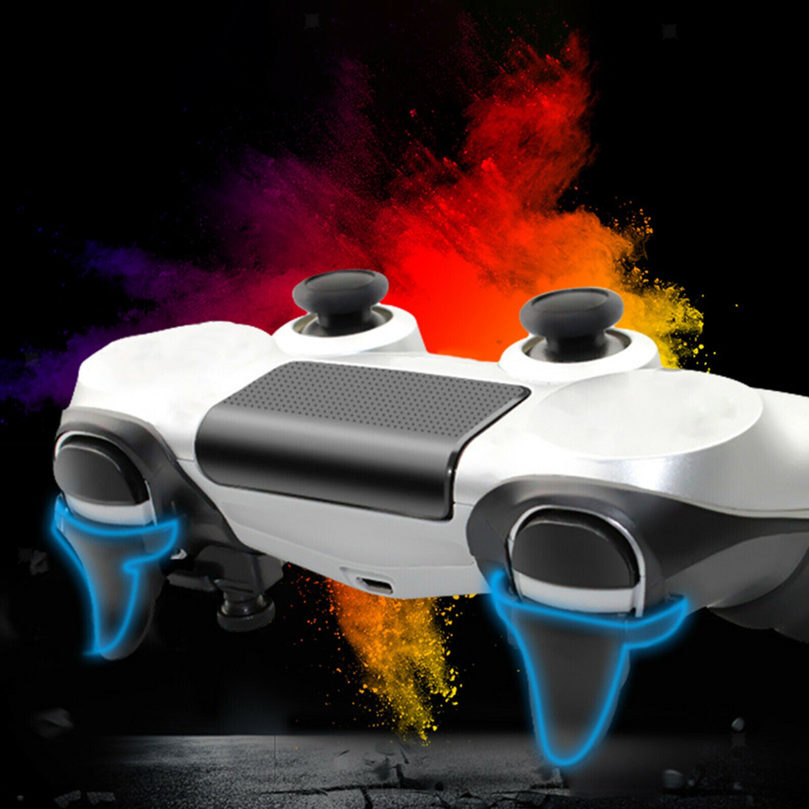 1 Pair Black Grip Cover Shield Skin Case Non-slip for PS4 Game Controller