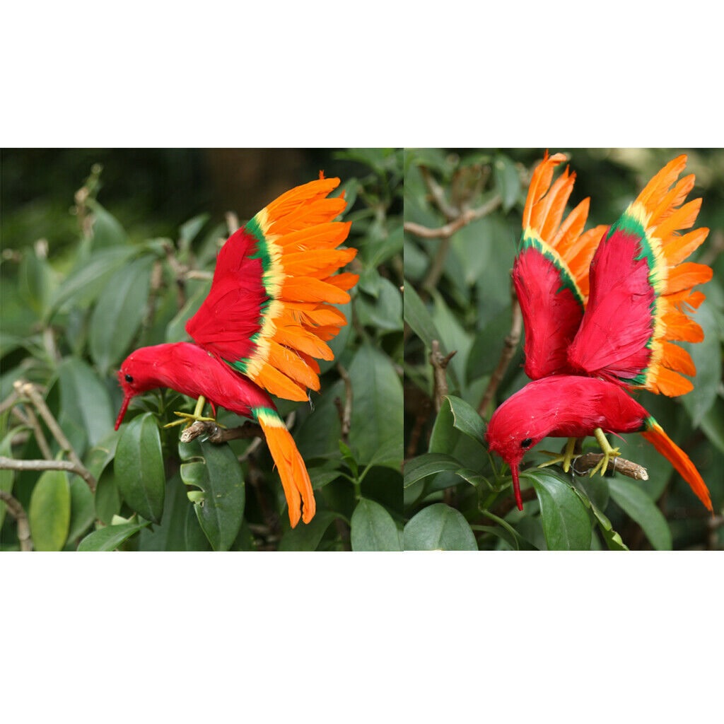 2Pieces Artificial Birds Handmade Kid Craft Home Photograph Party Wedding DIY
