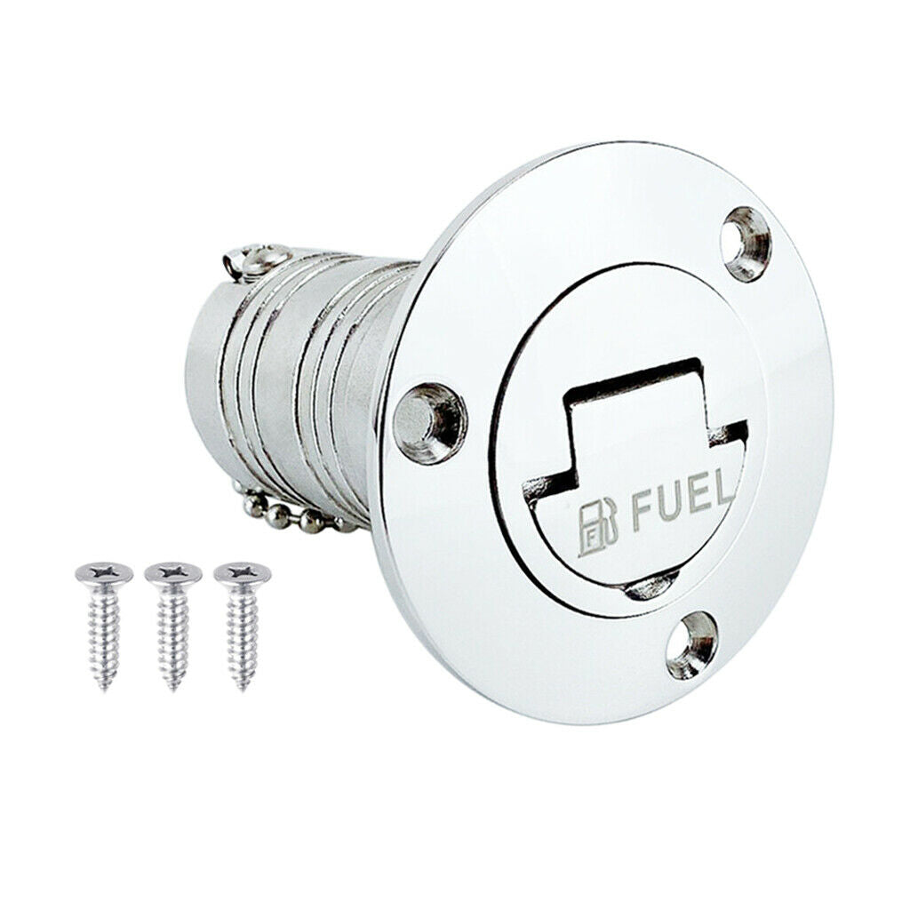 Boat Deck Gas Fill / Filler Keyless   1 1/2'' 316 Stainless Steel FUEL
