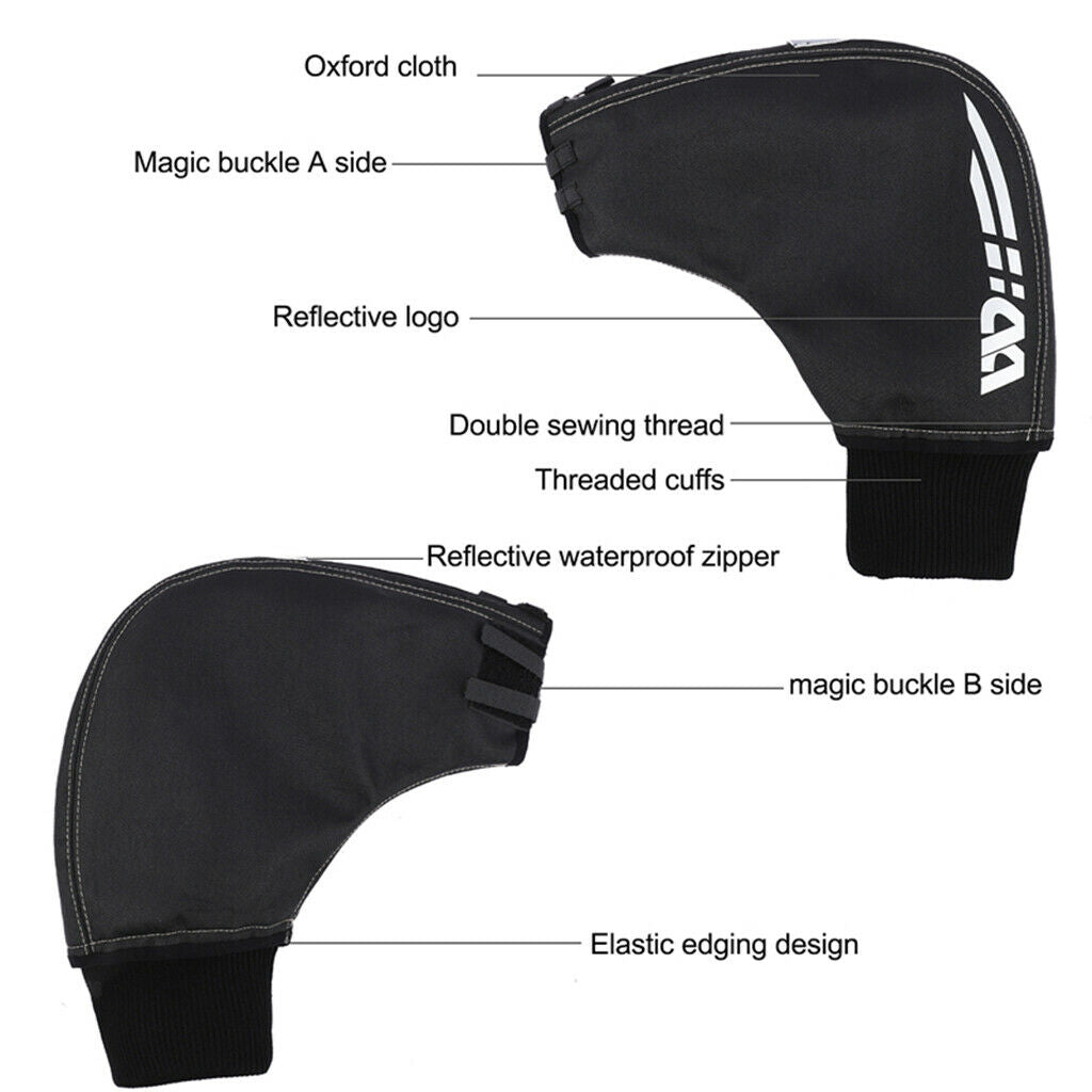 Bike Handlebar Mitts Cyclist Pogies Mittens Thermal Hands Warmer Cover Black