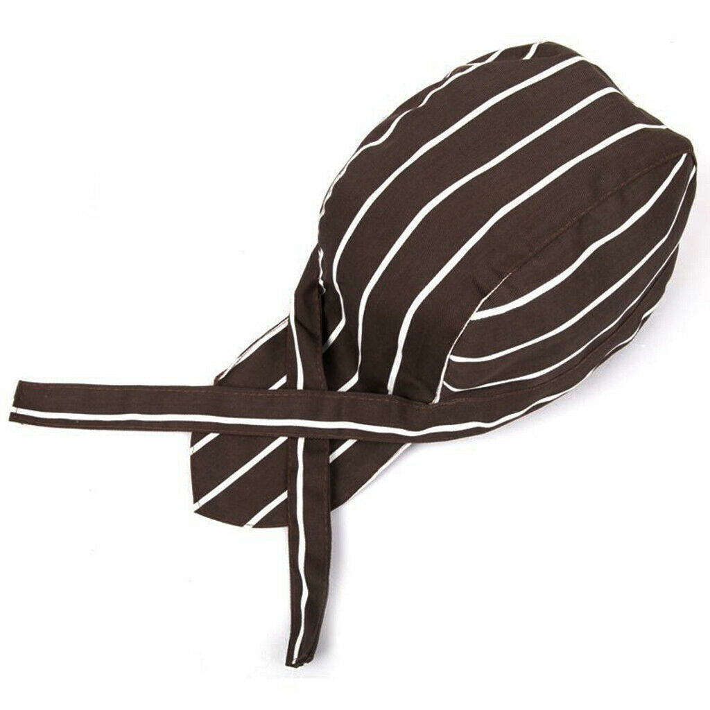 2 Pieces Unisex Catering Chef's Headwrap Bandana Hat Head Do Tied Caps