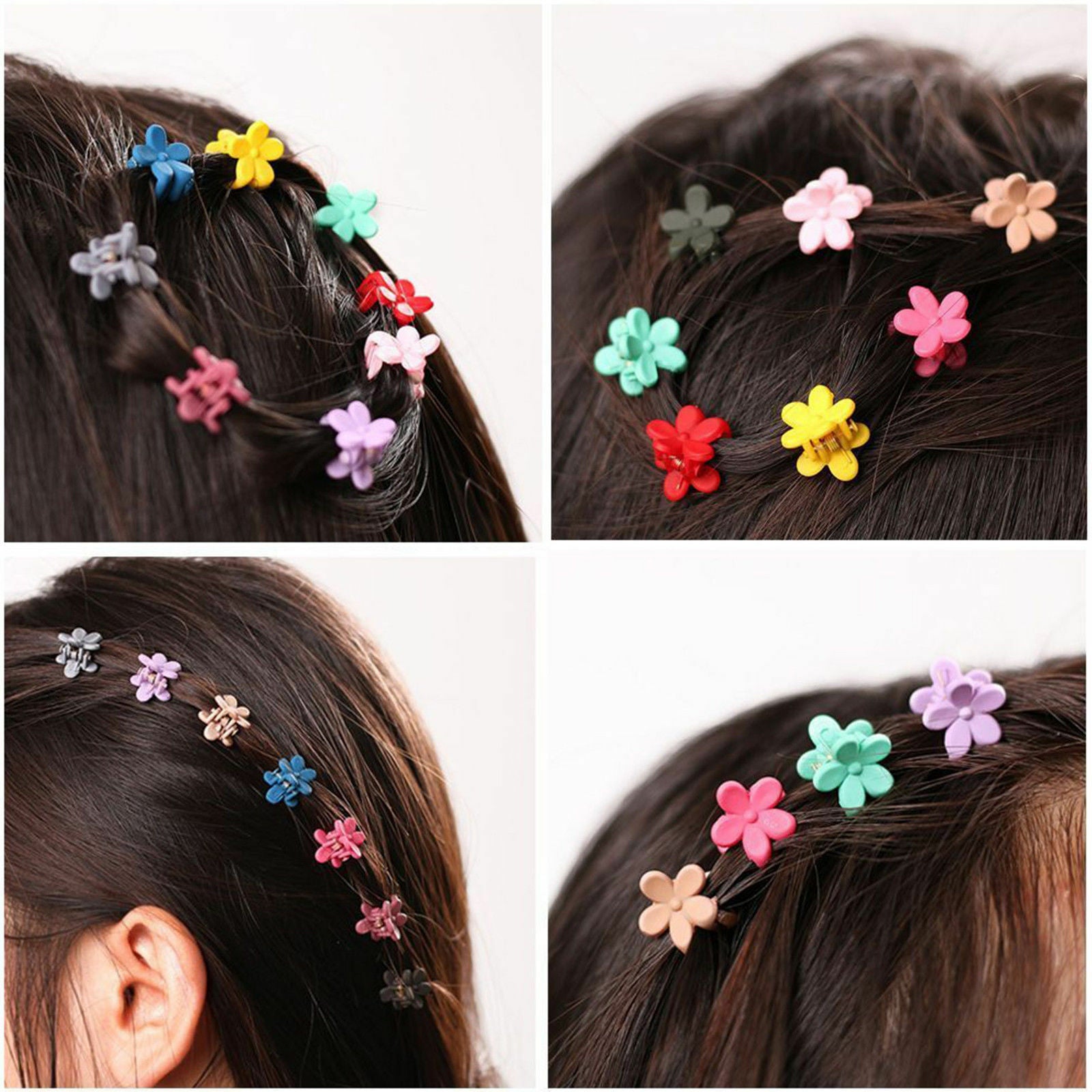 30pcs Girls Kids Mini Small Flower Hair Claws Clips Clamps Hair Pin Accessories