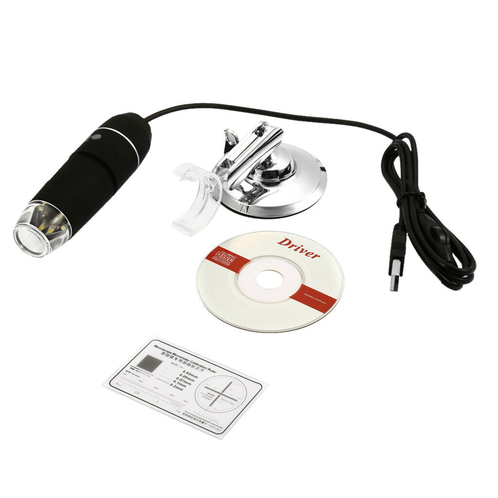 8 LED Light 1000X USB Digital Microscope Electronic Zoom Magnifier with Base