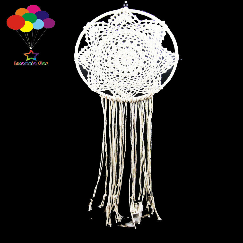 New Boho style Dream Catcher Circular white Chicken Feather Hanging Dreamcatcher