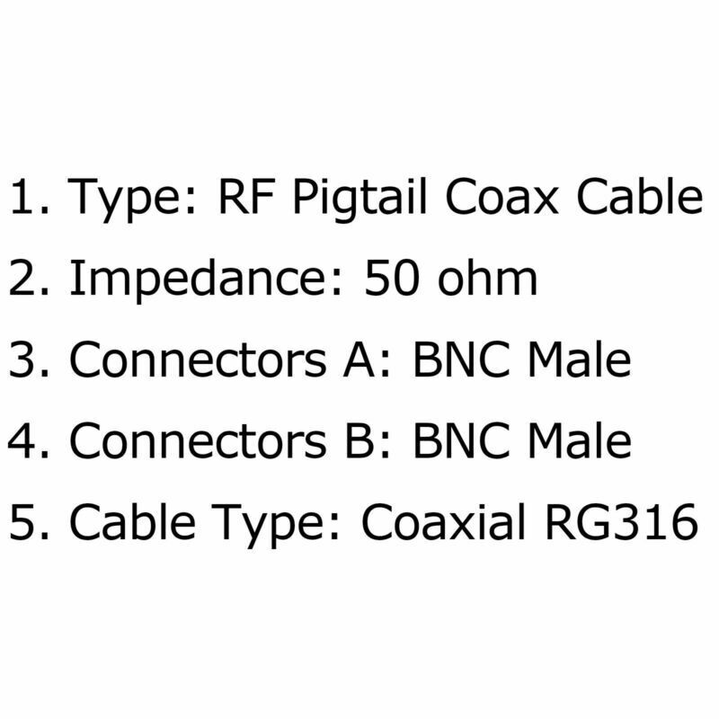 4x RG316 BNC Male Plug to BNC Male Plug RF Pigtail Jumper Cable 50CM 20in