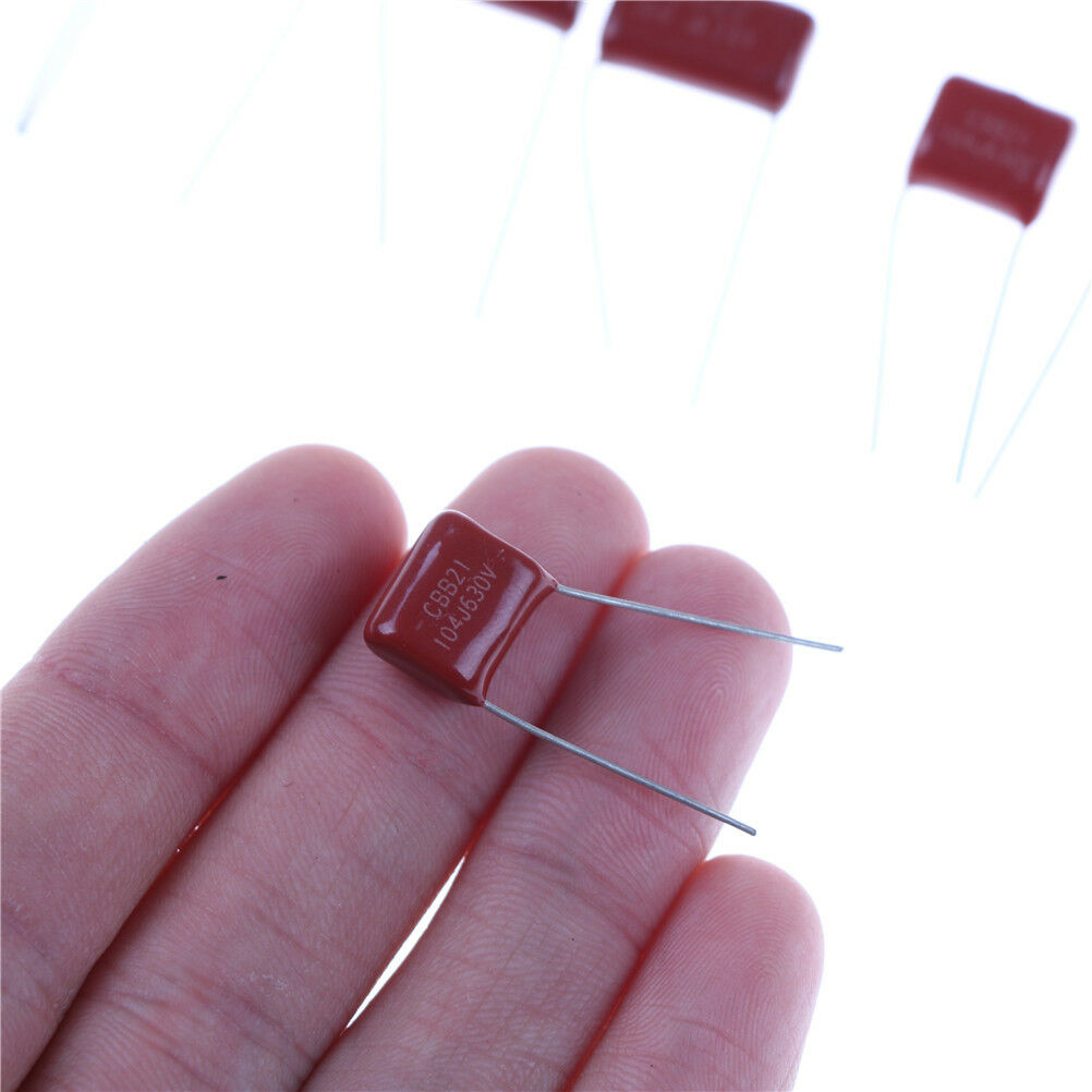 10pcs, CBB 104J 630V 100NF 0.1UF P10mm Metallized Film Capacito.l8