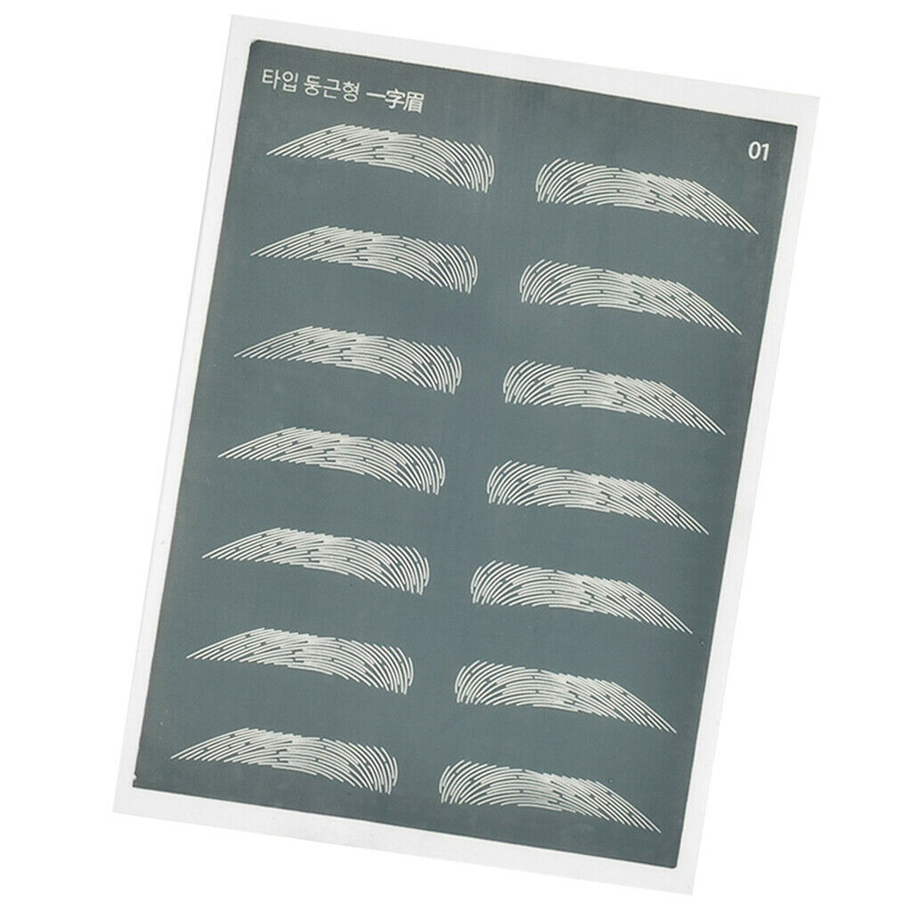 7 Pairs Eyebrow Tattoo Practice Train Skin Eye Brow Silicone Makeup Tool D