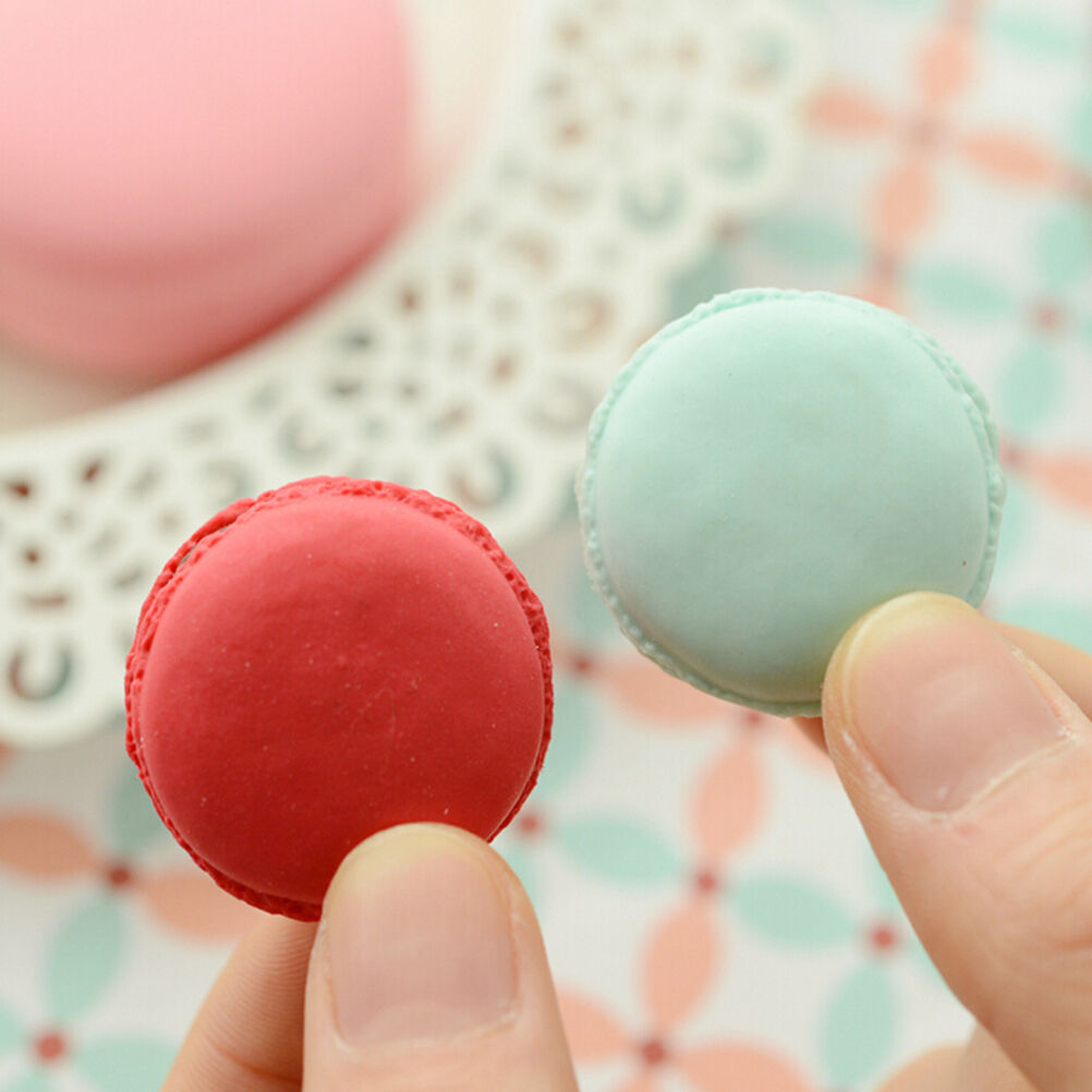 5Pcs Fashion Cute Macarons Colors Rubber Pencil Eraser Sweet Stationery Set BDD