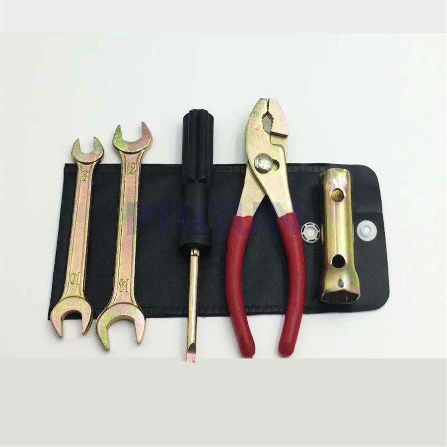 6pcs Aluminum Motorcycle Spark Plug Spanner Wrench Socket Tool w/Storage Pocket