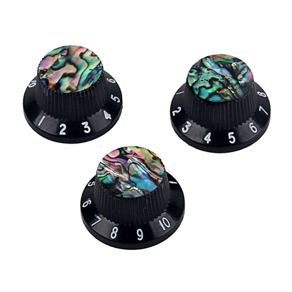 3Pcs Guitar Hat Knob for LP Guitar Accessories Parts Durable Plastic Black