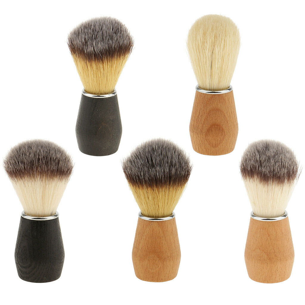Men's Nylon Hair Shaving Brush Wooden Handle Home Barber Razor Tool Gift