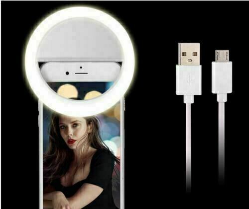 LED Ring Light Lamp Phone Selfie Camera Portable for Cell Phone USB Rechargable