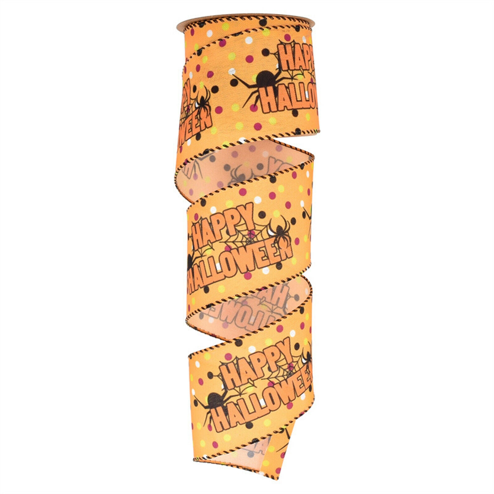 Halloween Ribbon Pumpkin Satin Wired Ribbon for Gift Wrapping DIY Party