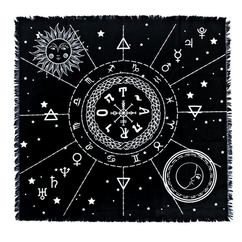 Altar Tarot Cards Tablecloth Cloth Constellation Pagan Wicca Tapestry Tassel New