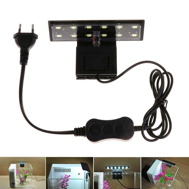 12 LED Aquarium Fish Tank Clamp Clip Water Plant Grow White Color Lighting EU