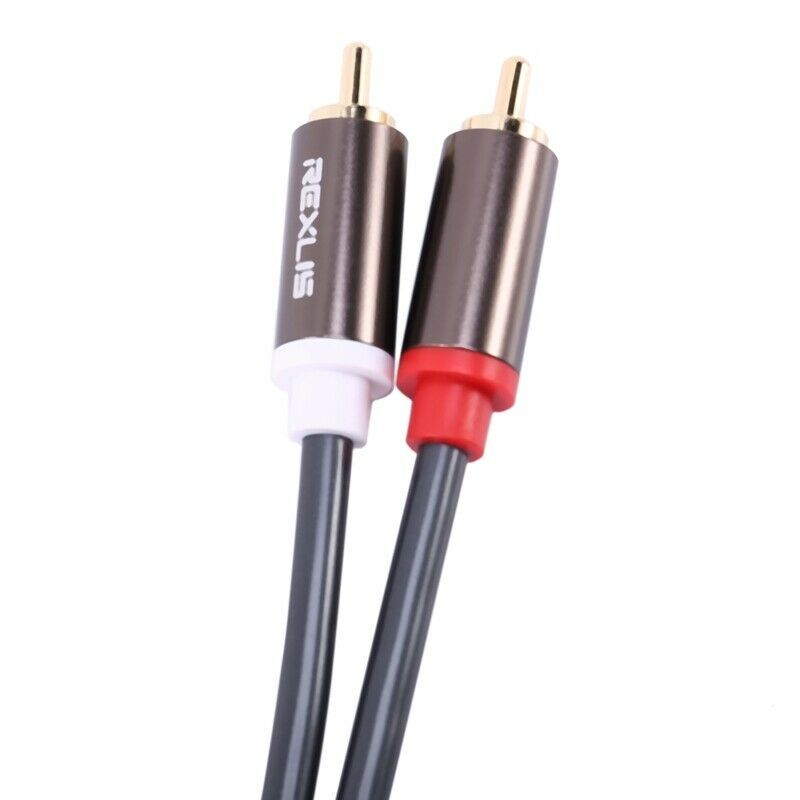 Rexlis 2 Rca to 2 Rca Male to Male Hifi Audio Cable Ofc Av Speaker Wire for TvH4