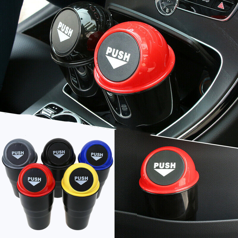 1pc Universal Blue Car Trash Rubbish Bin Can Garbage Dust Case Storage Holder