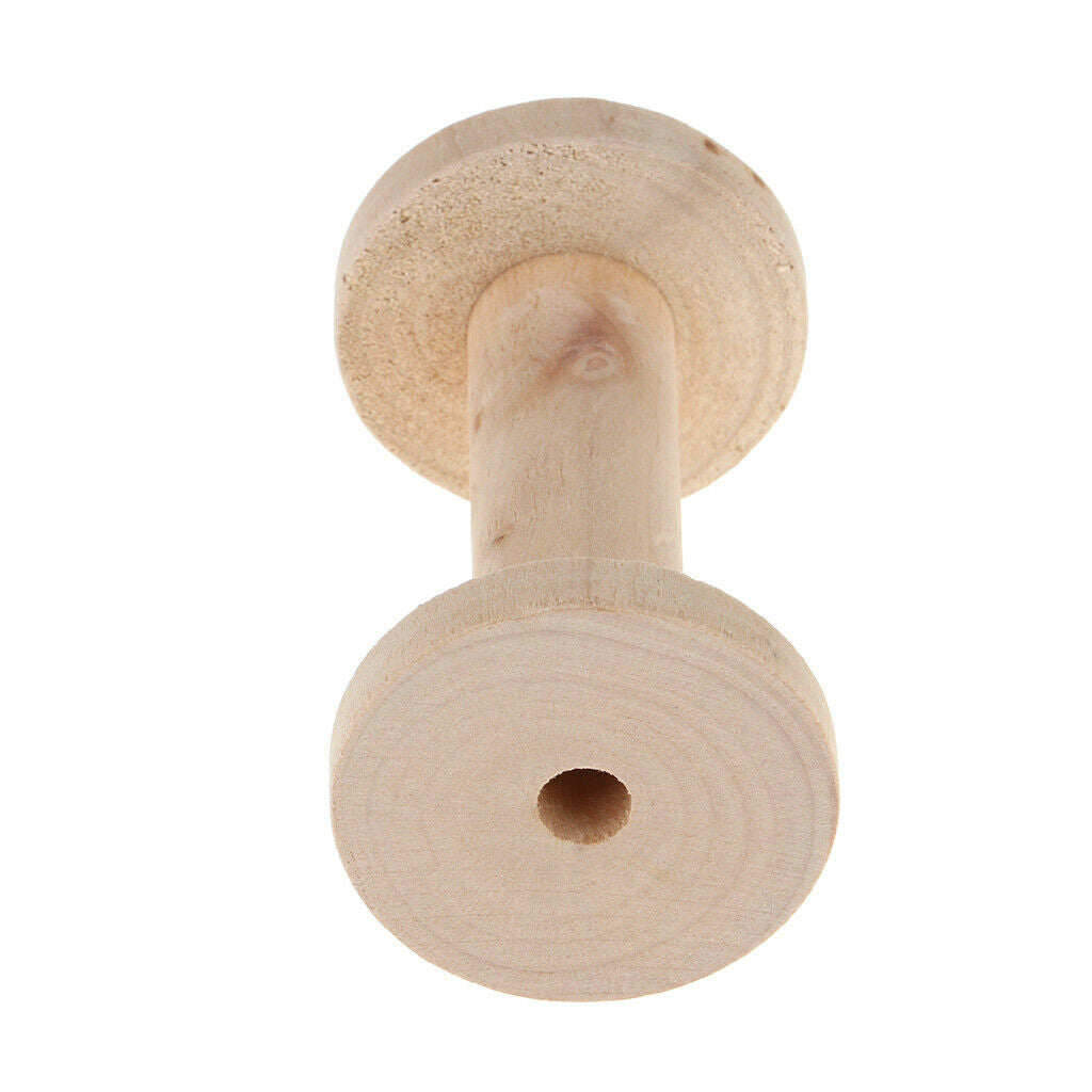 4 Pieces Natural Color Wooden Empty Spools for Thread, Ribbon, Thread, Trims,