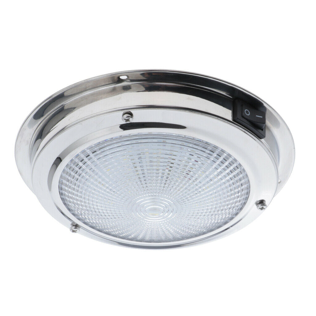 12V 3.5W Stainless Steel Dome Light Boat Caravan Trailer Cabin Ceiling Lamp