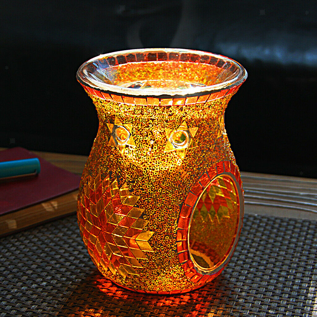 Turkish style Oil Burner Candle Holder Diffuser Home Decoration Orange