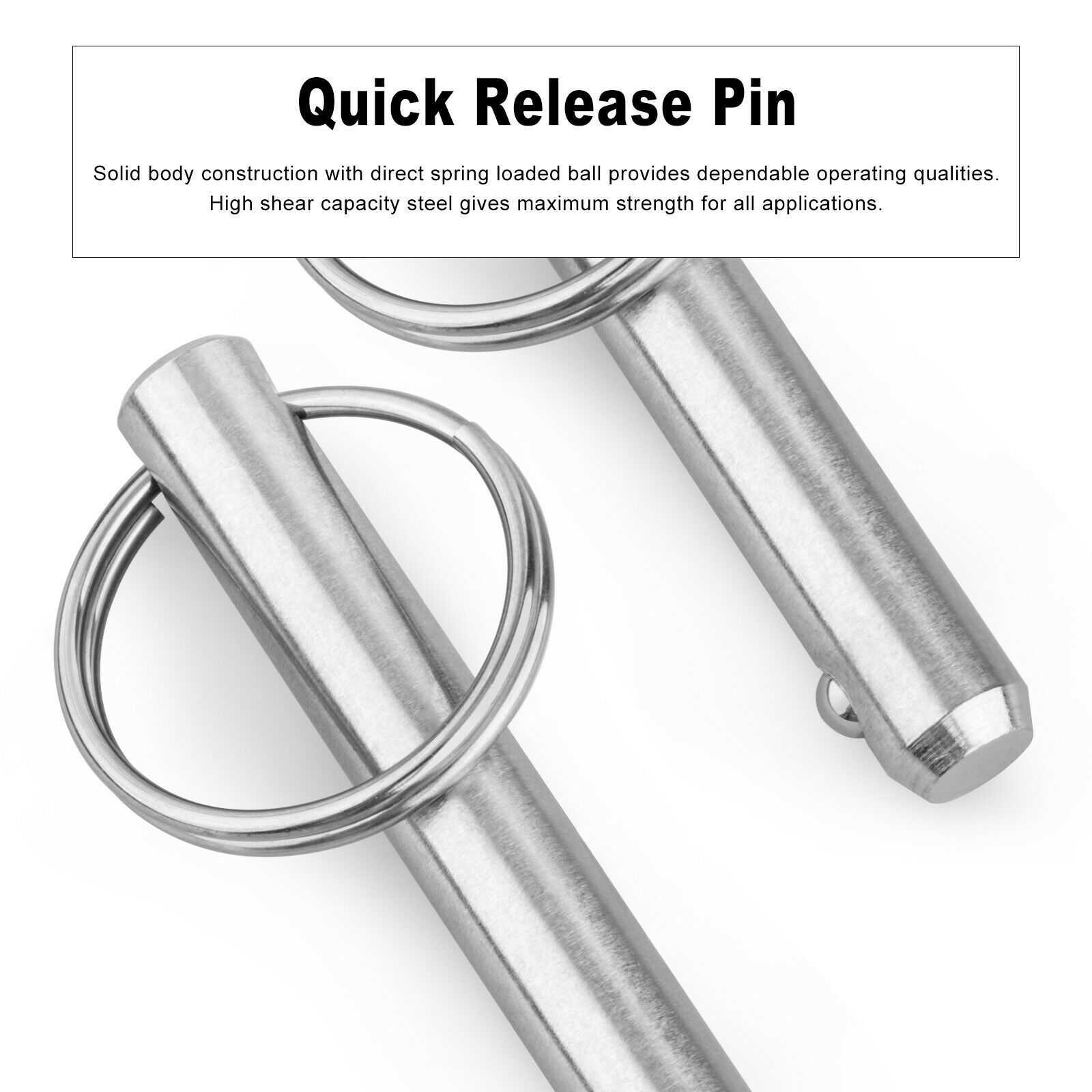 2pcs 10x70mm Stainless Steel Quick Release Pull Ring Detent Pin