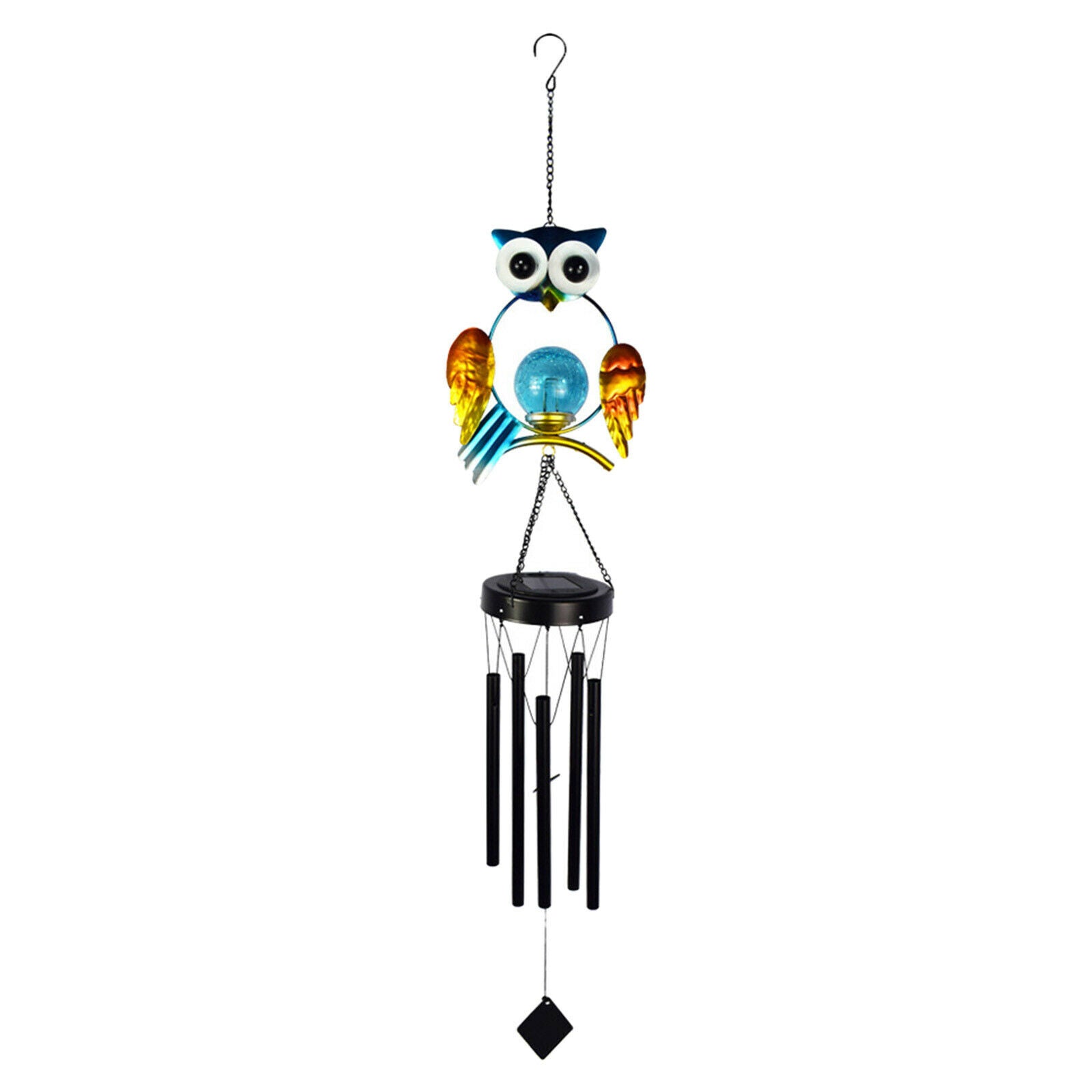 Romantic Owl Solar Powered Wind Chime Outdoor Yard Lawn Festival Decor Art