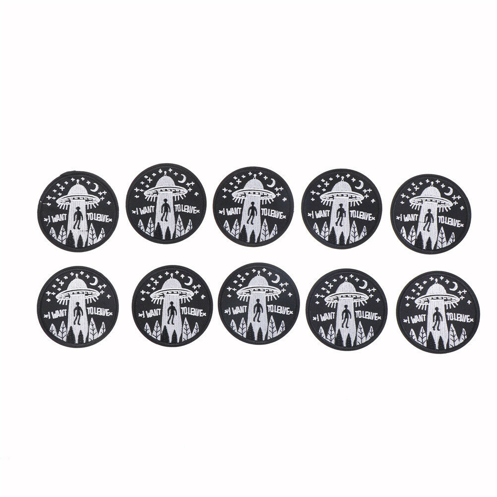 1pc i want to leave ufo alien badges patch embroidered applique sewing pat.l8