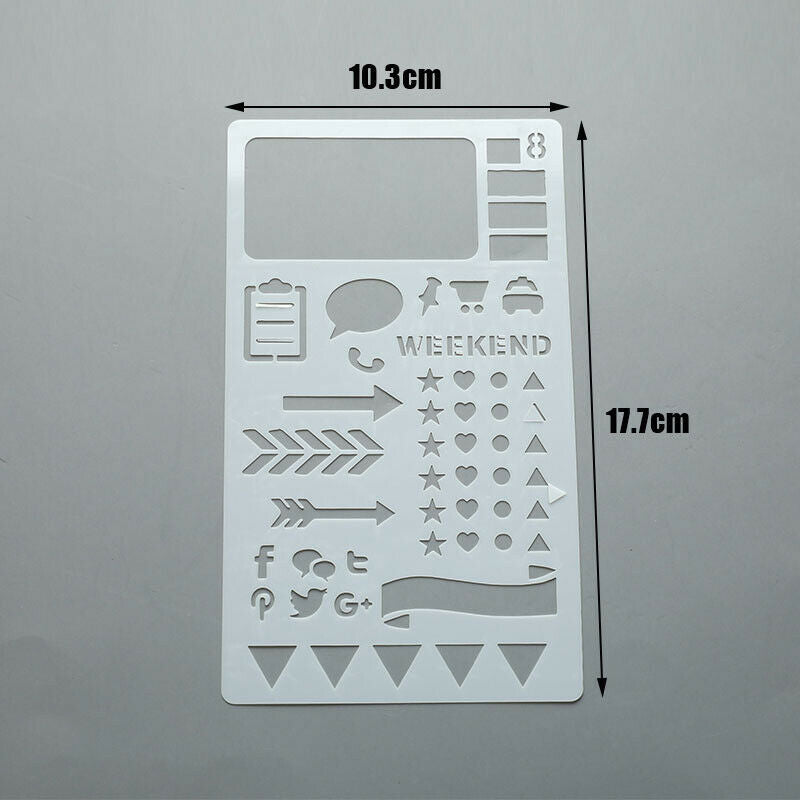 12pcs Stencil Set Planner DIY Drawing Template Journal Notebook Diary ScrapbFCA