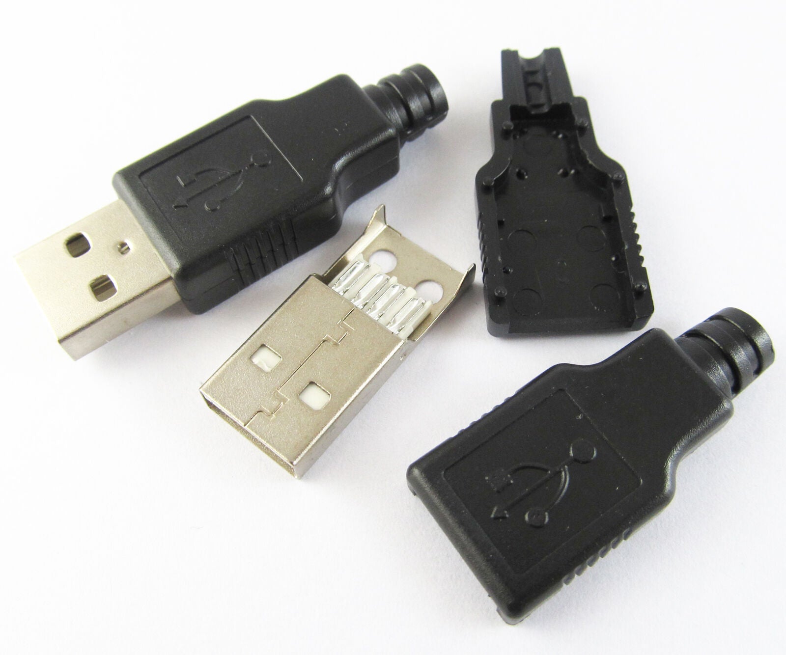 1set A Type USB 2.0 USB 4Pin Male Plug Socket Connector with Plastic Cover