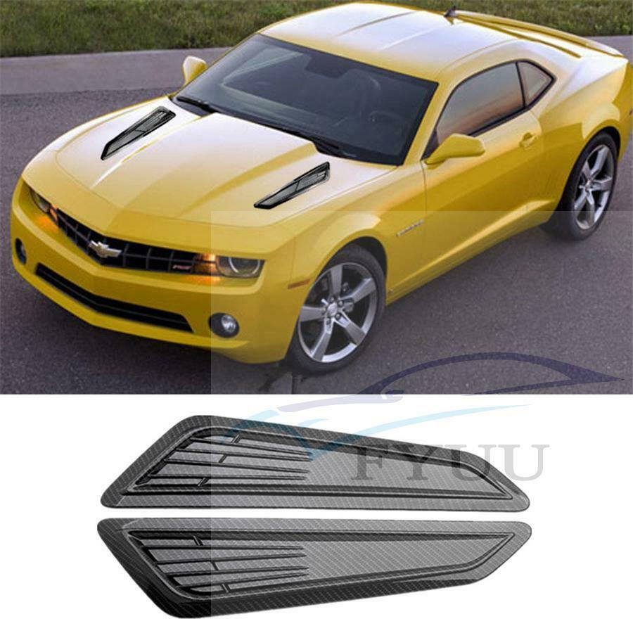 2PCS Universal Carbon Fiber Color Car Air Flow Intake Hood Vent Bonnet Cover