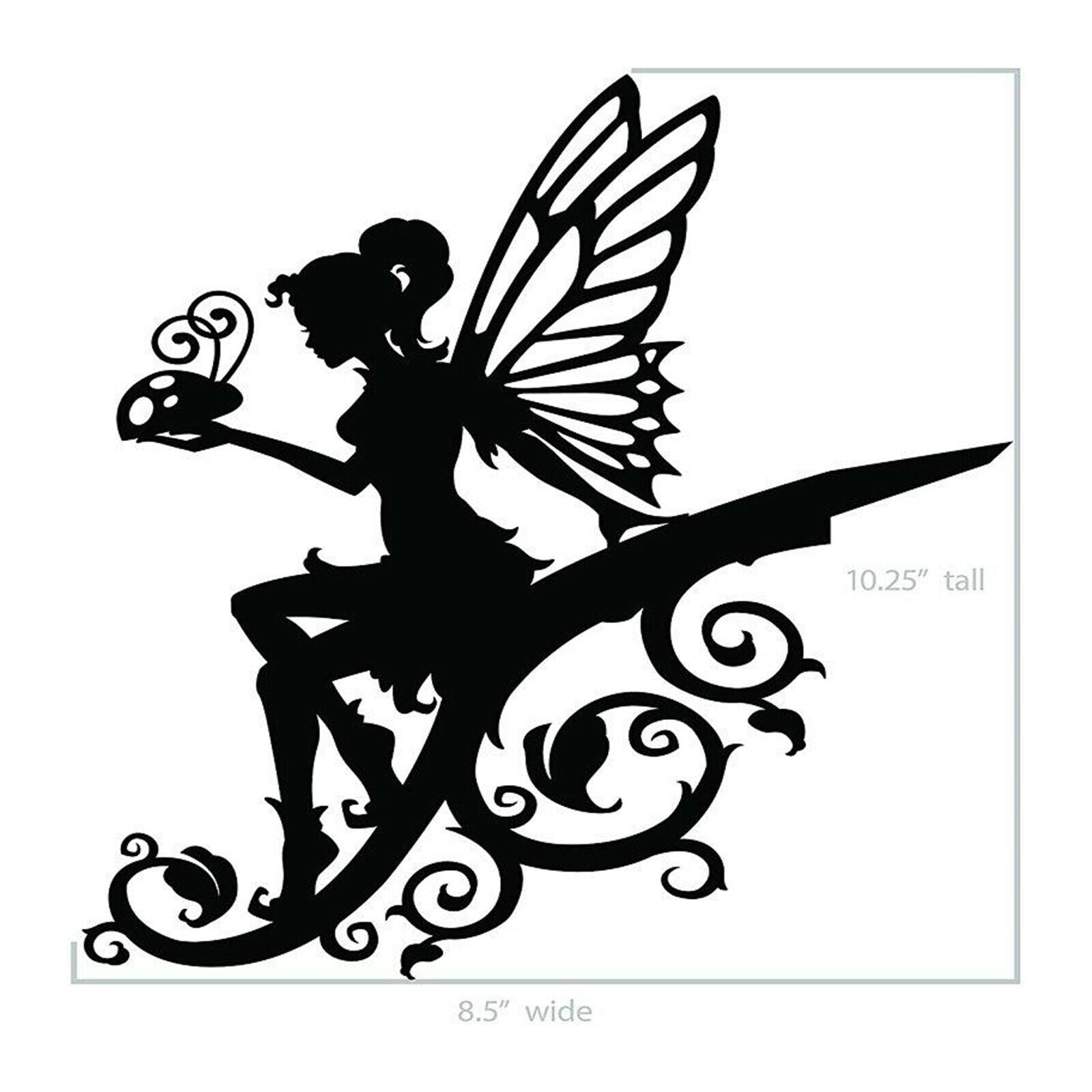 Metal Craft Fairy Silhouette Statue Ornament Enterway Backyard Wall Fence