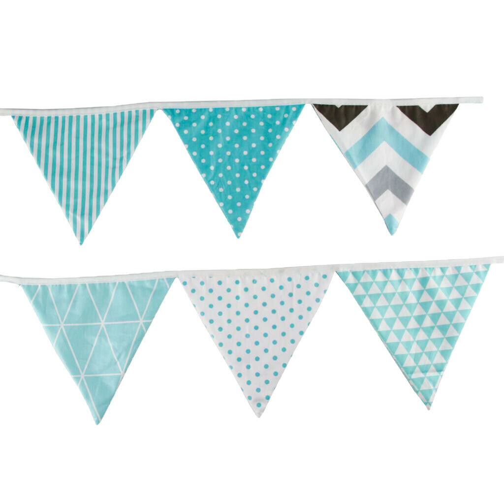 Bunting Flag Banner Pennant Garland Triangle Flags Birthday Party Blue