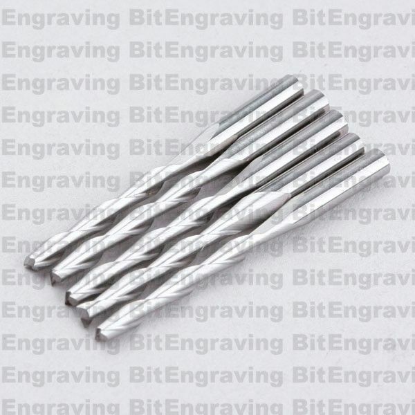 10 x 1/8'' Carbide Two Flute Spiral Bit CED 2.5mm CEL 22mm Router Milling