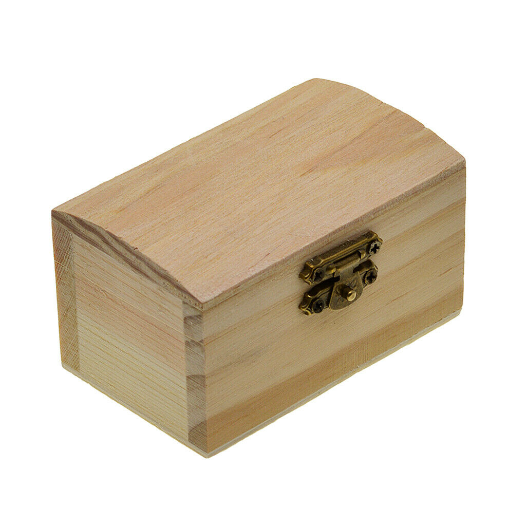 Unpaint Natural Wooden Storage Box Jewelry Gift Memory Small Chest Craft Box