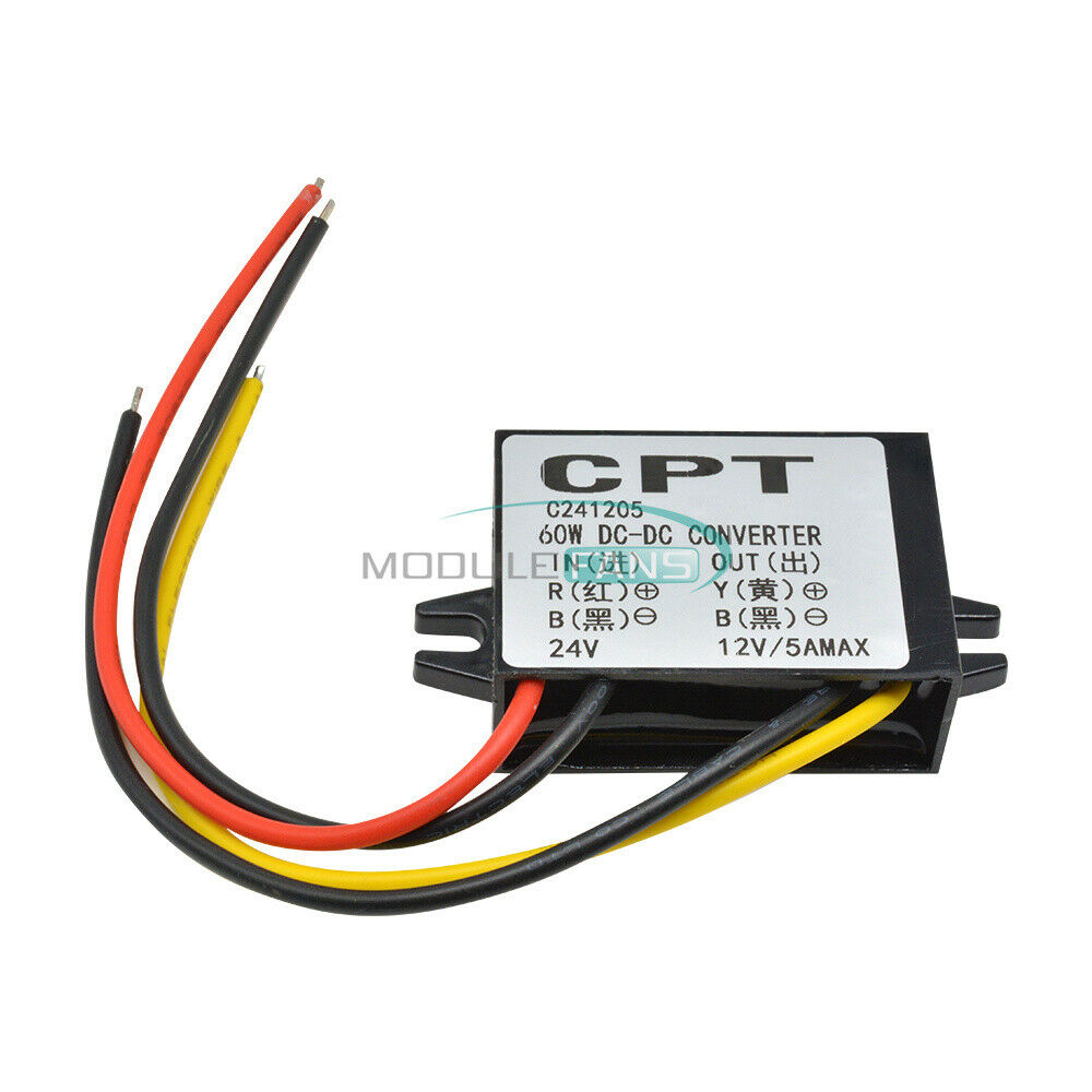 DC Converter Buck Step-Down Module Waterproof 24V to 12V 3A 36W Car Power Supply