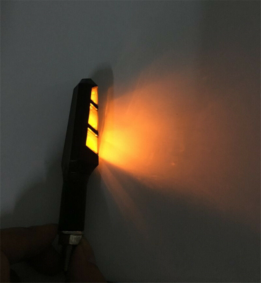 4x LED Smoke Len Motorcycle Bike Amber Super Bright Turn Signal Indicator Light
