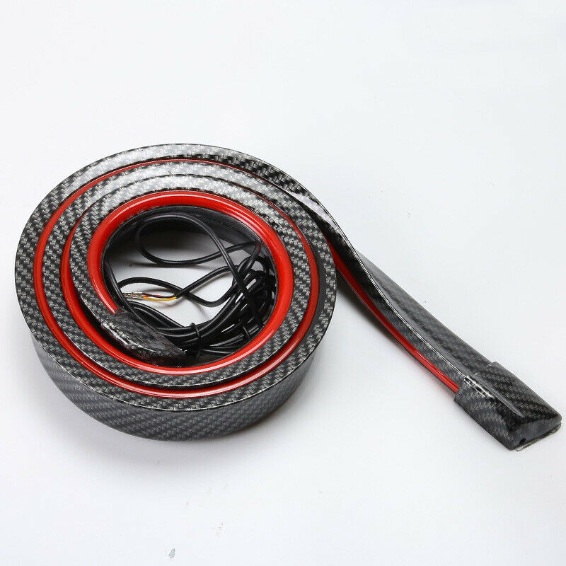 1PC Spoiler for Cars Third Brake Light Turn Signal Red LED Strip Trunk Roof Wing