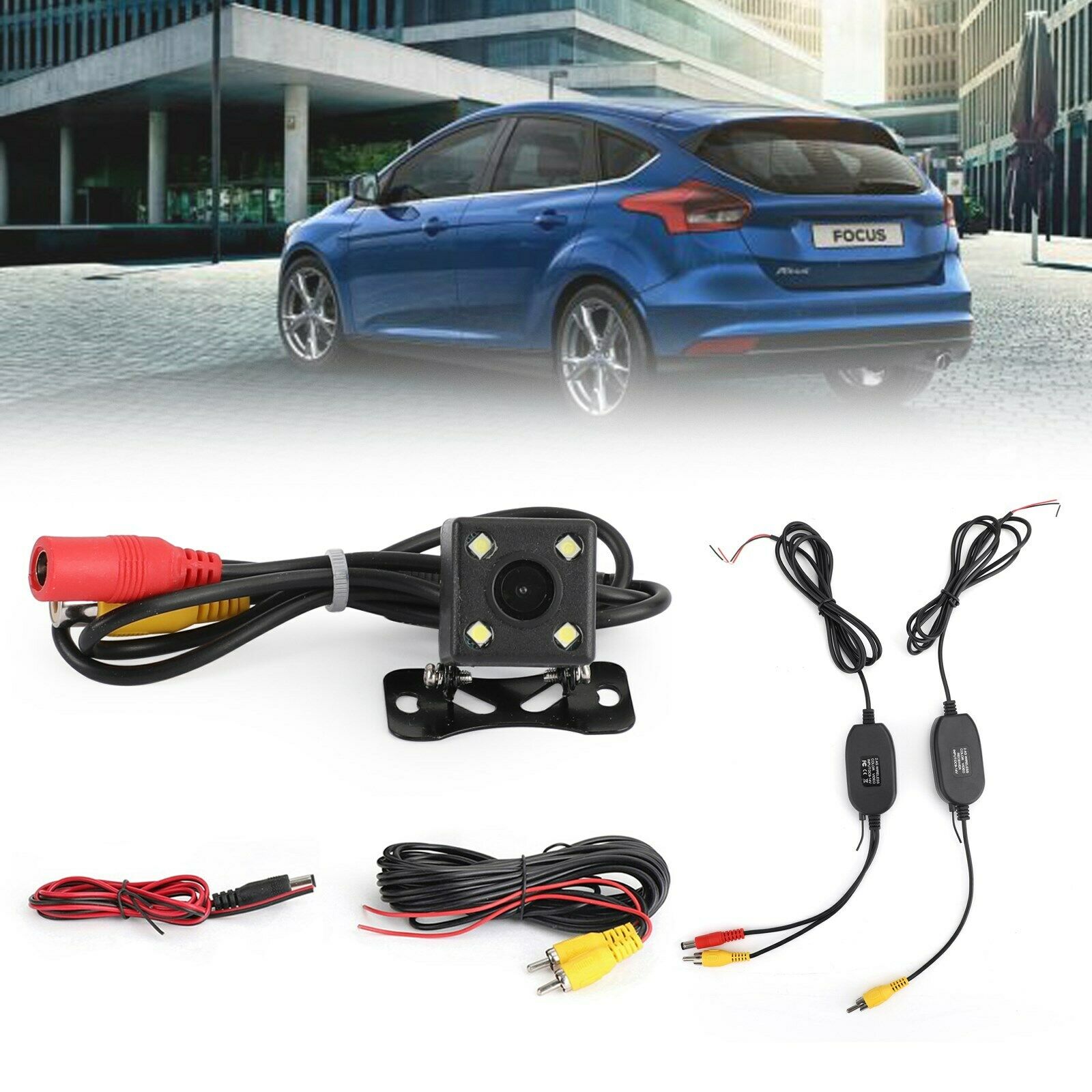 Wireless Universal 4 LED HD Backup CDD Camera Parking License Plate Camera CN
