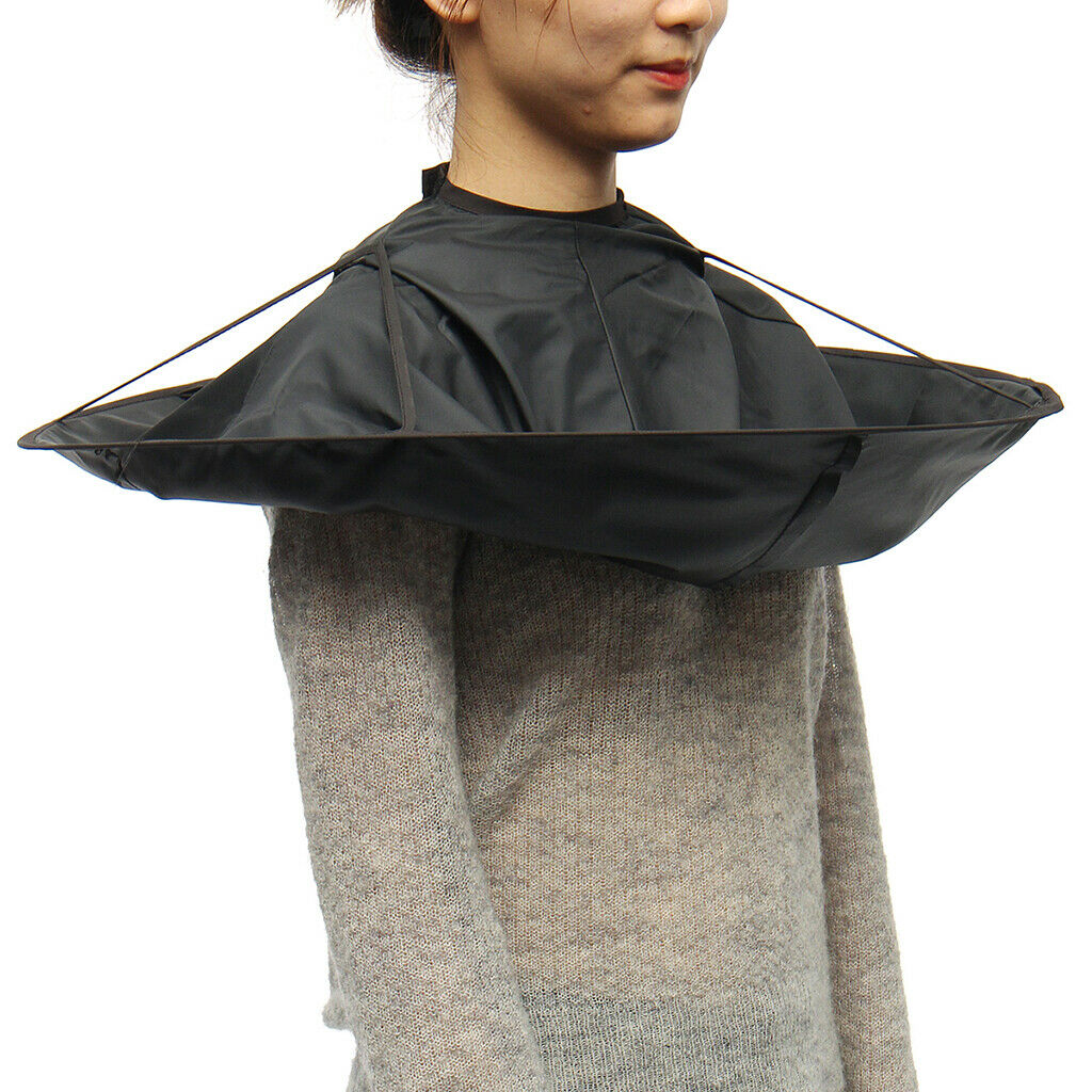 Professional DIY Hair Cutting Cape Umbrella Cloak Salon Barber Black 60cm