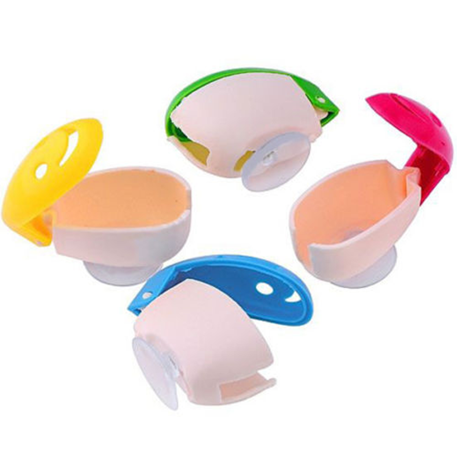 4X Portable Home Bathroom Smile Face Toothbrush Holder Cover Case Suction Cup