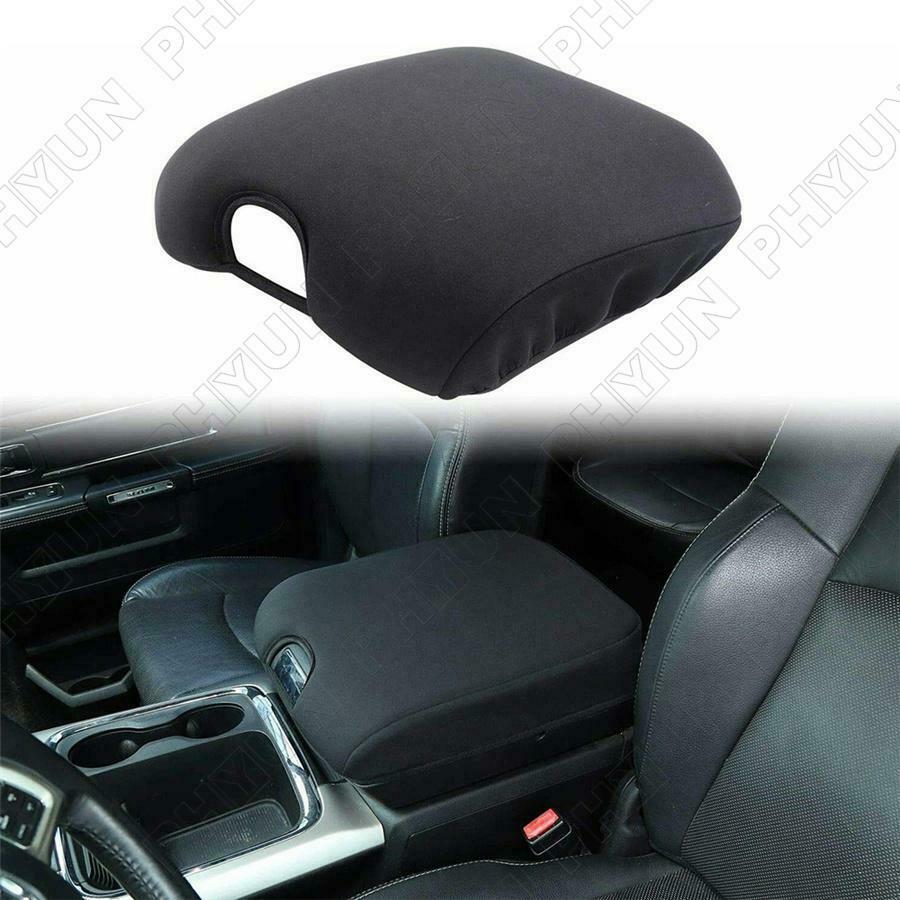 Black Center Console Cover Armrest Pad For 2010-2017 Dodge RAM 1500 2500 3500