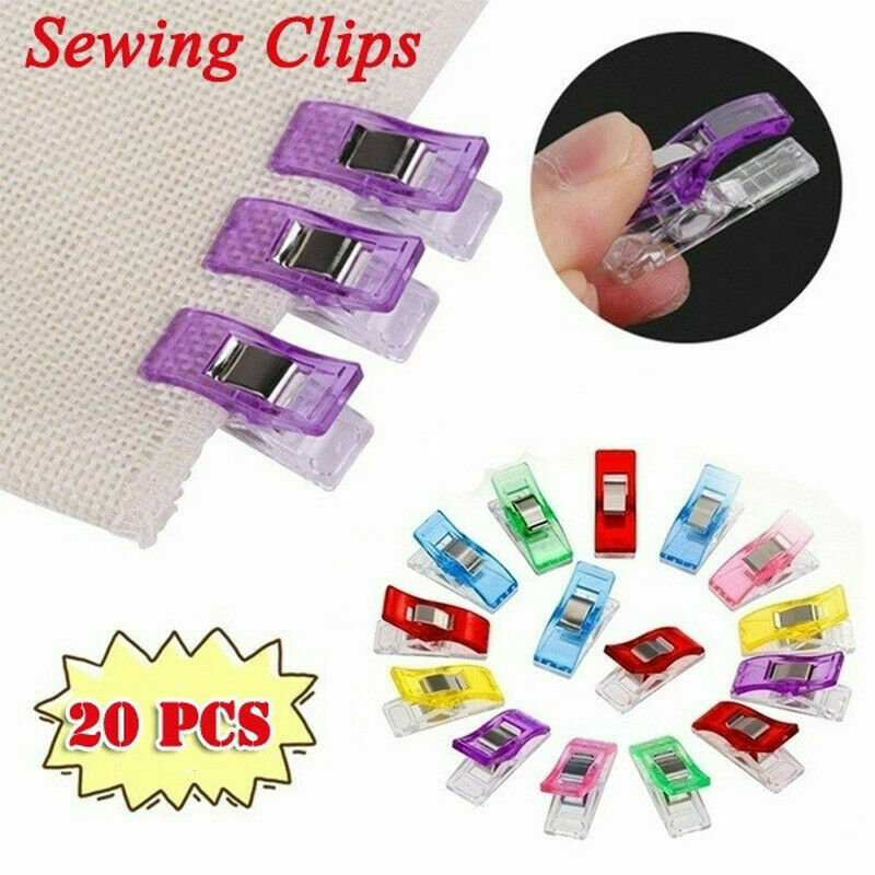 20PCS Quilter Holding Binding Wonder Clips Plastic Clamps Sewing Accessoriess
