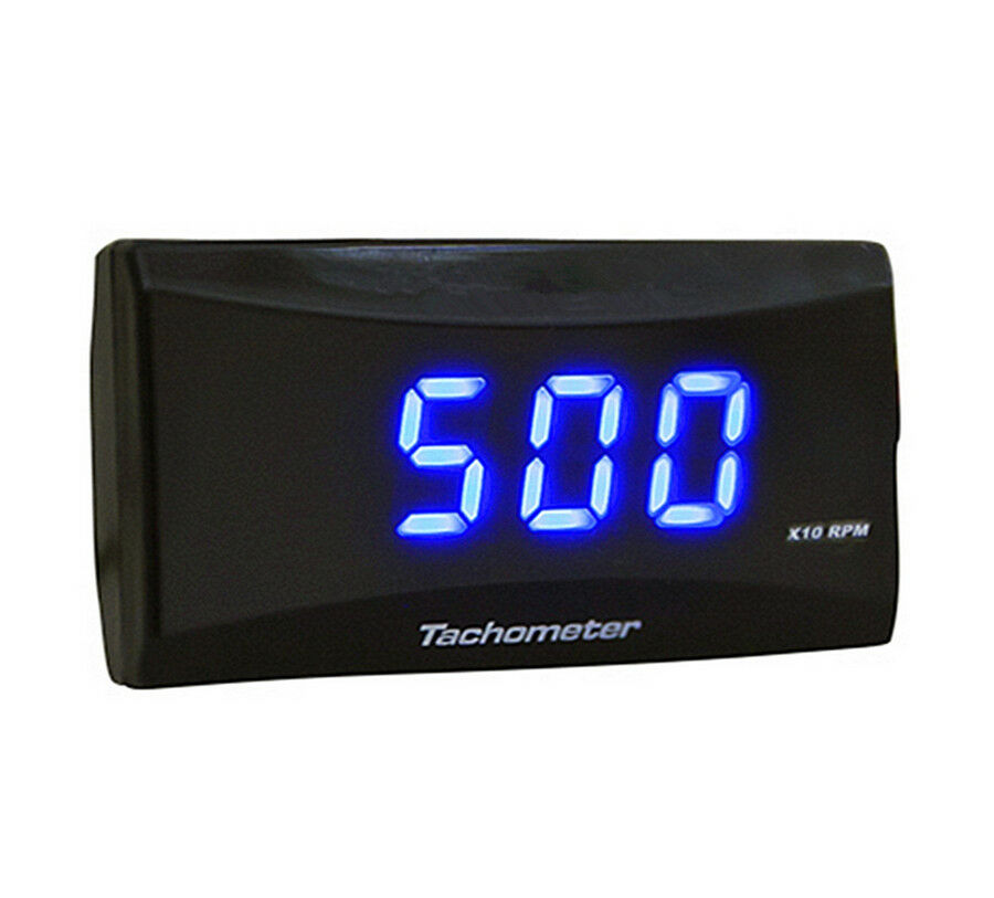 Universal Square LCD Motorcycle Tachometer Blue Digital Display RPM Meter Gauge