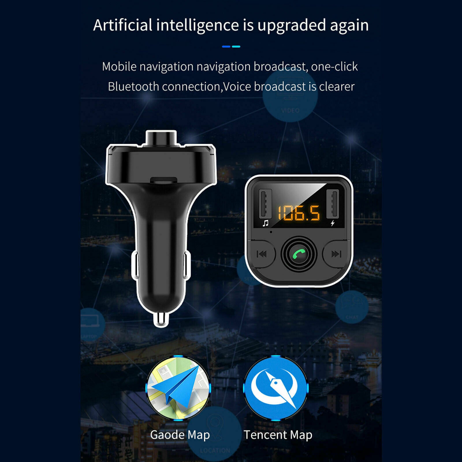 Car MP3 FM Transmitter Bluetooth Player Hands free Radio Adapter Kit USB Charger