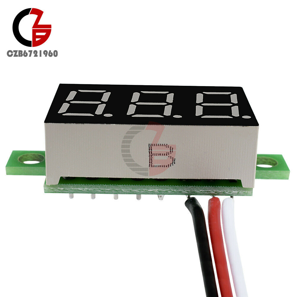 5PCS DC 0-30V 3-Wires 0.36 inch LED Panel Voltage Meter 3Digit Display Voltmeter