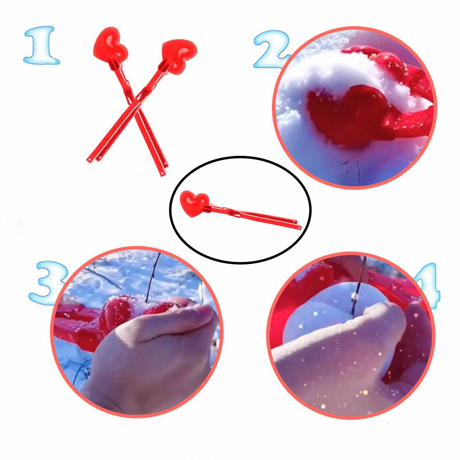 Outdoor Love Heart Snowbal Maker Child Snow Sand Mold Winter Outdoor Games