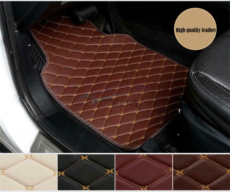 4 Pieces PU Leather Car Stylish Floor Mats Front&Rear Interior Mat Carpet Liner
